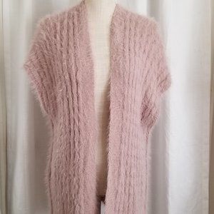 Buttery Soft Fuzzy Open Knit Cardigan Vest Kimono One Size